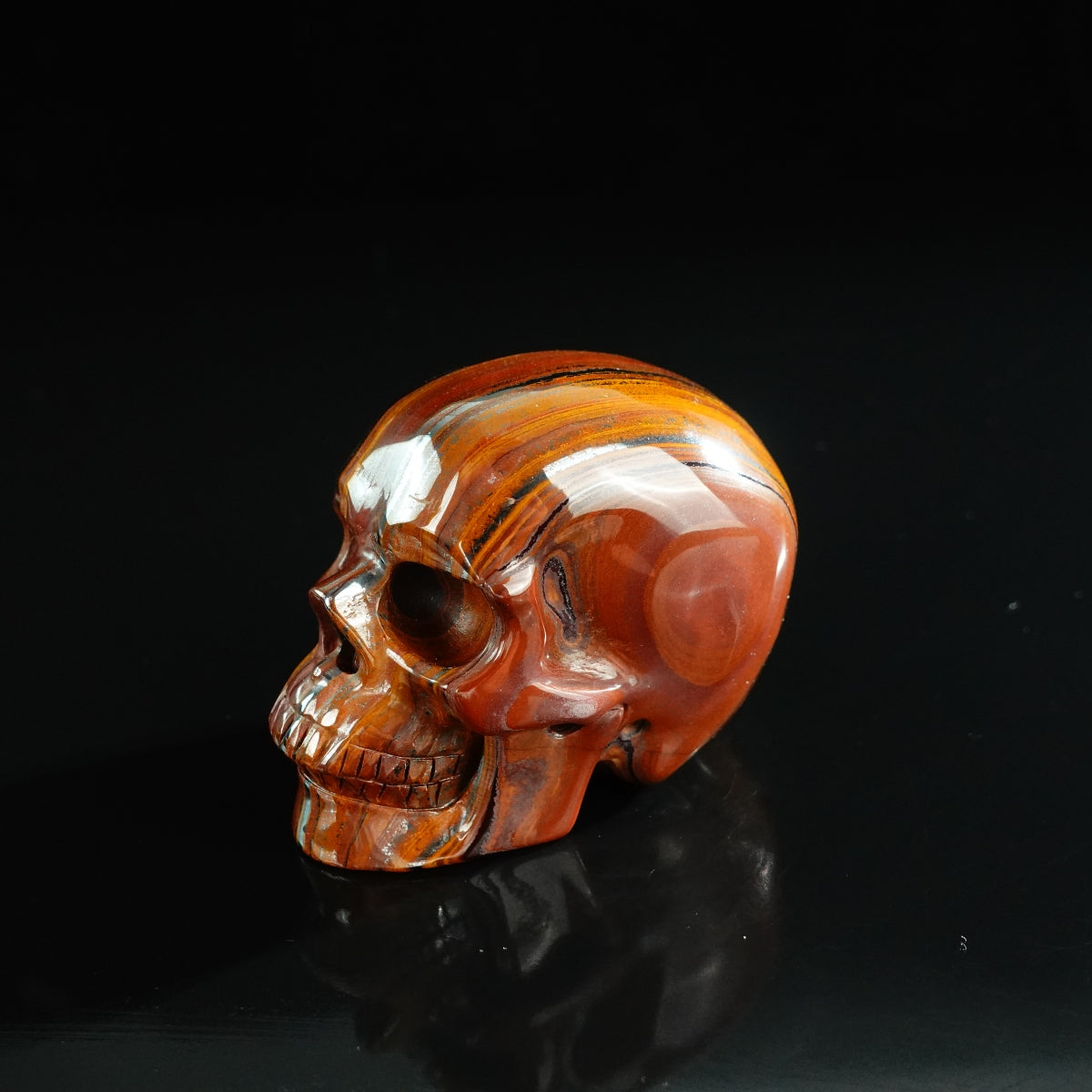 3.0" Tiger Iron Crystal Skull Carving - Unique Piece #TI17