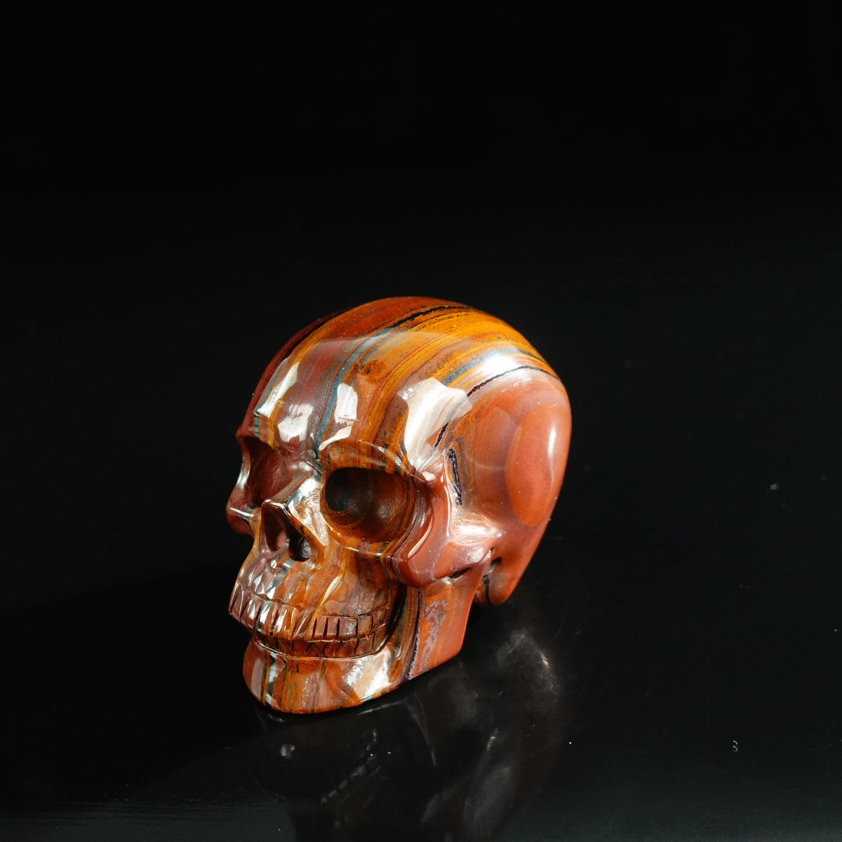 3.0" Tiger Iron Crystal Skull Carving - Unique Piece #TI17