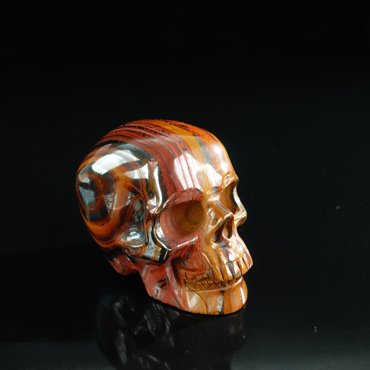 3.0" Tiger Iron Crystal Skull Carving - Unique Piece #TI18