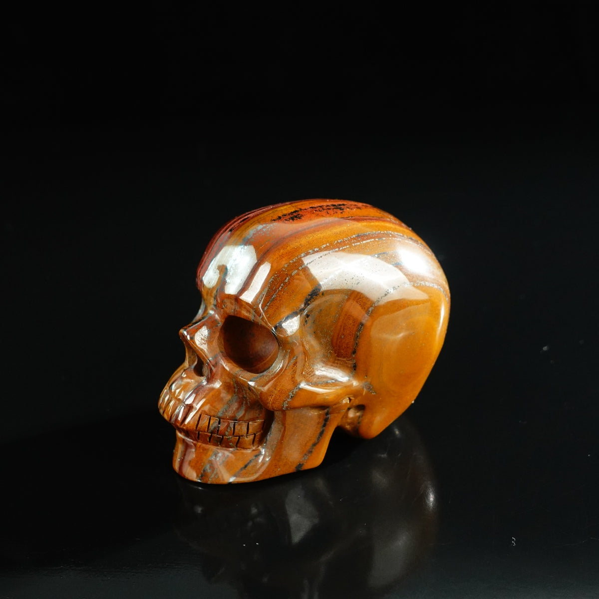 3.0" Tiger Iron Crystal Skull Carving - Unique Piece #TI18