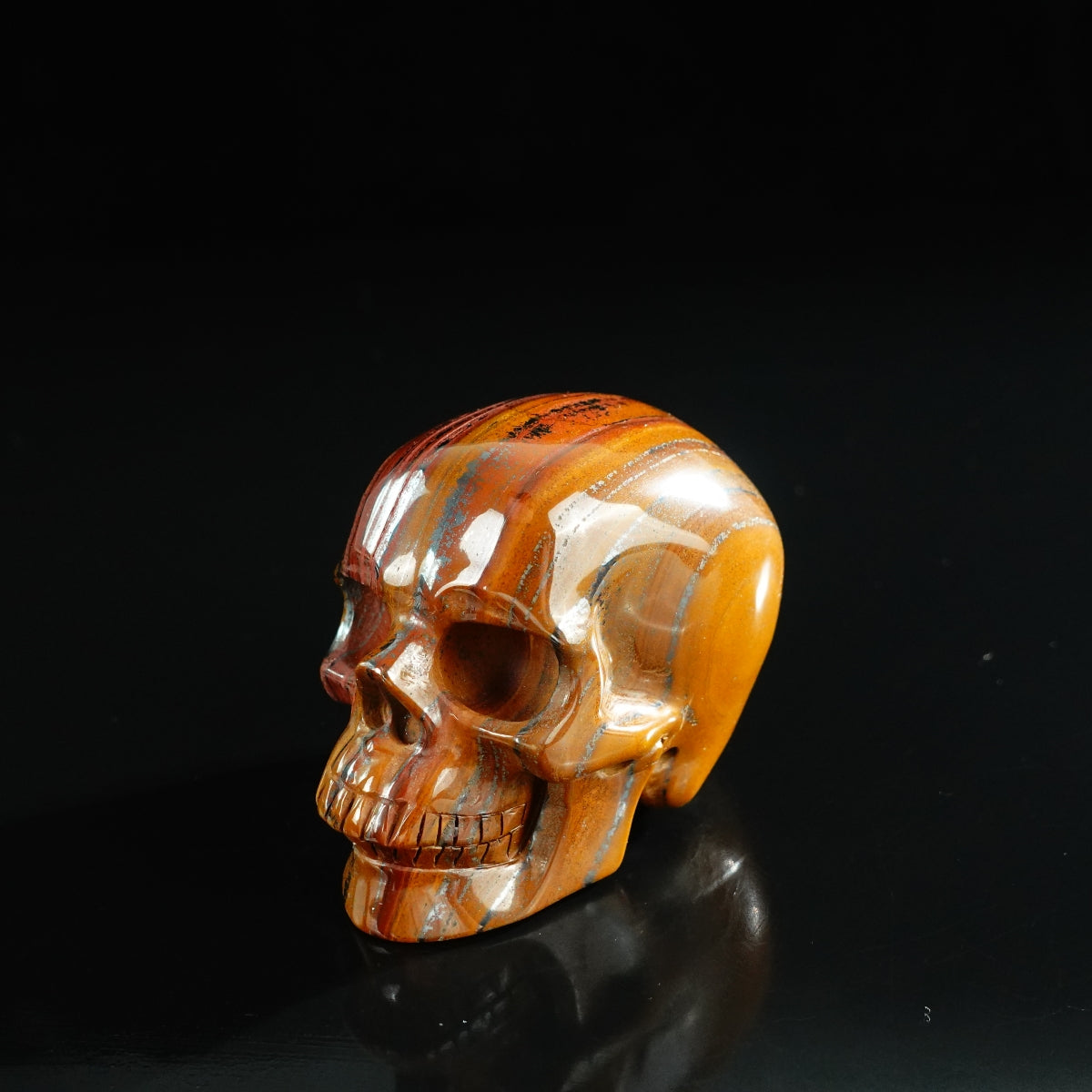 3.0" Tiger Iron Crystal Skull Carving - Unique Piece #TI18