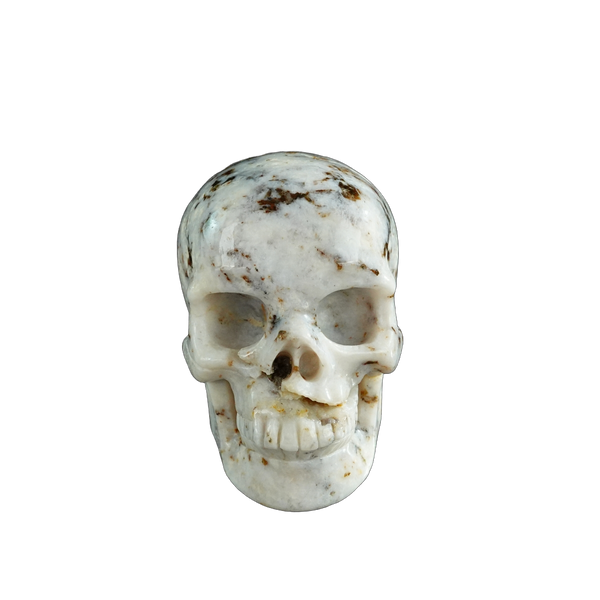 3.0" White Opal Crystal Skull Carving - Unique Piece #WO01