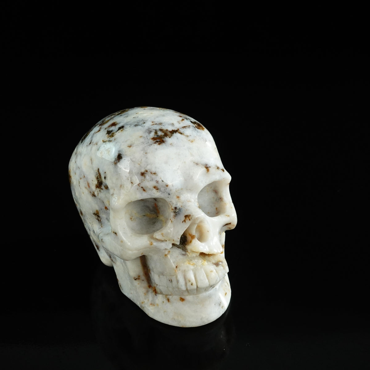 3.0" White Opal Crystal Skull Carving - Unique Piece #WO01