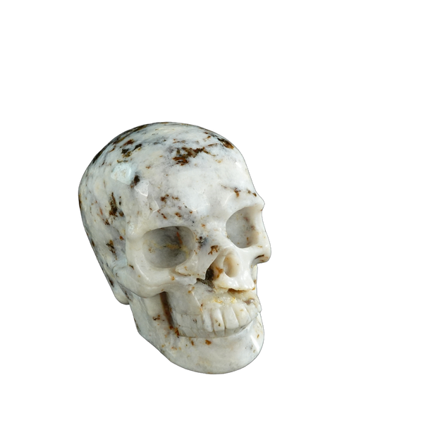 3.0" White Opal Crystal Skull Carving - Unique Piece #WO01 - alternate view
