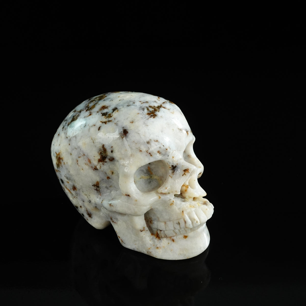 3.0" White Opal Crystal Skull Carving - Unique Piece #WO01
