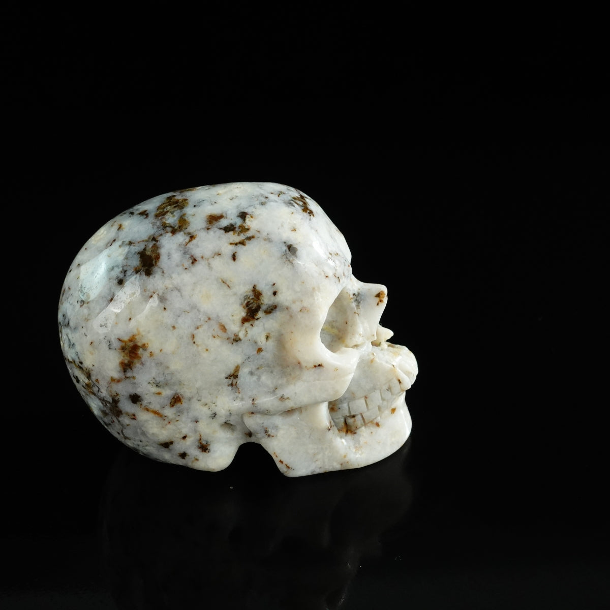 3.0" White Opal Crystal Skull Carving - Unique Piece #WO01