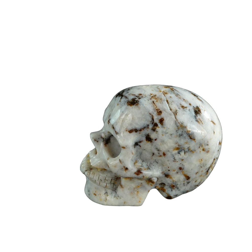 3.0" White Opal Crystal Skull Carving - Unique Piece #WO01