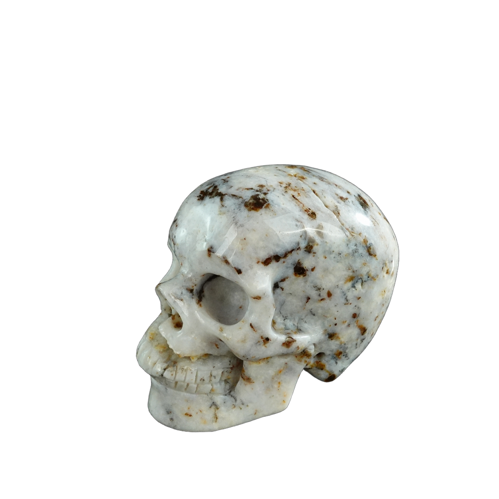 3.0" White Opal Crystal Skull Carving - Unique Piece #WO01