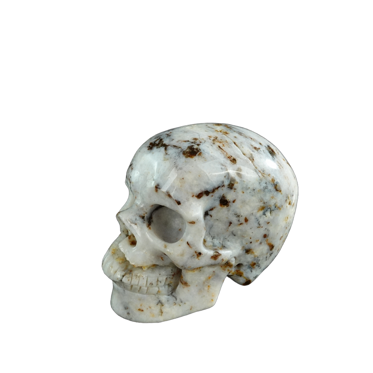 3.0" White Opal Crystal Skull Carving - Unique Piece #WO01
