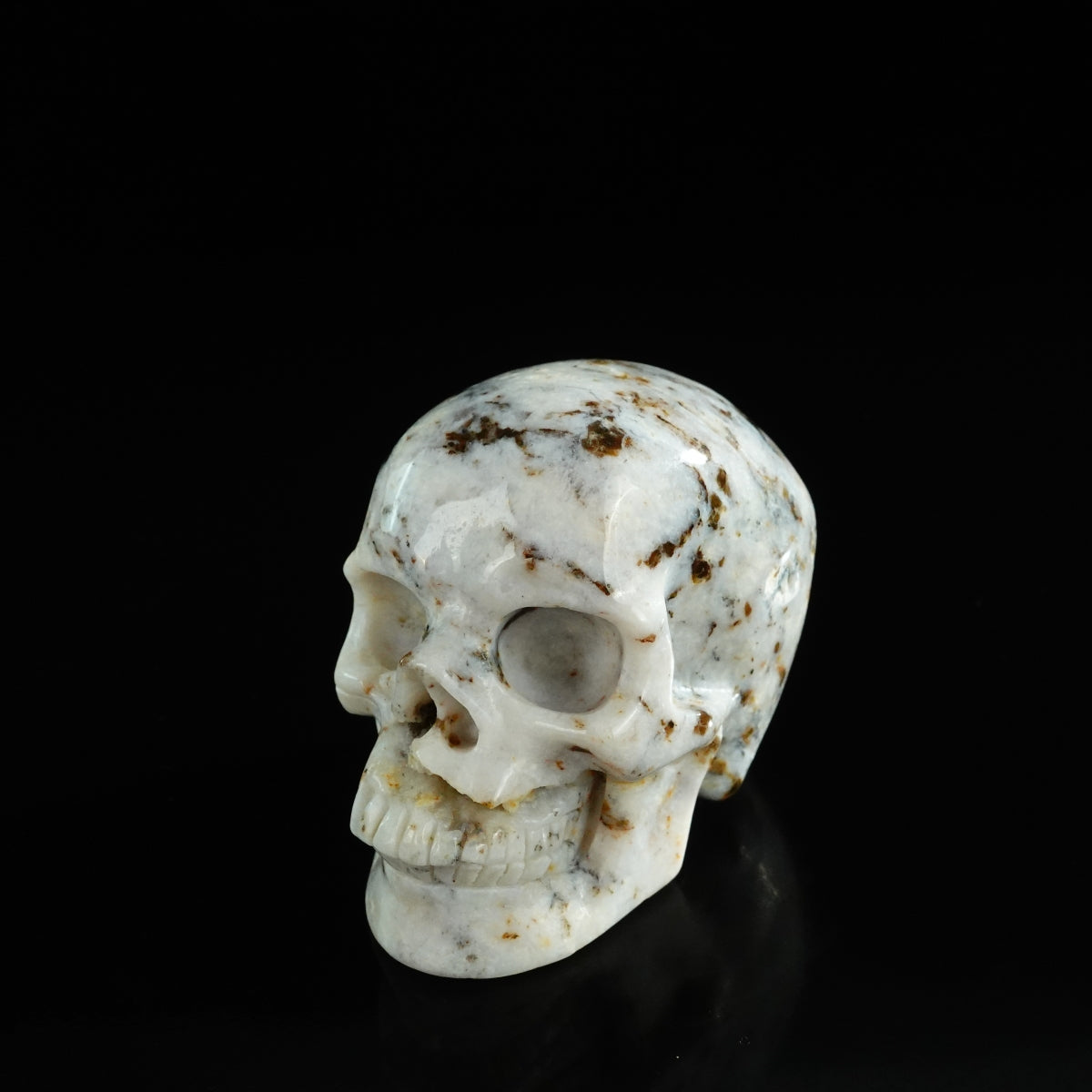 3.0" White Opal Crystal Skull Carving - Unique Piece #WO01