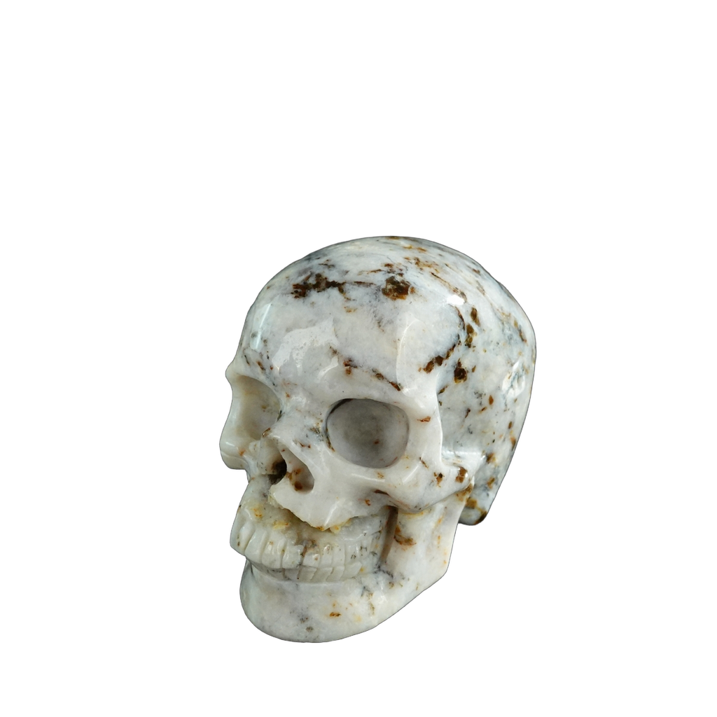 3.0" White Opal Crystal Skull Carving - Unique Piece #WO01