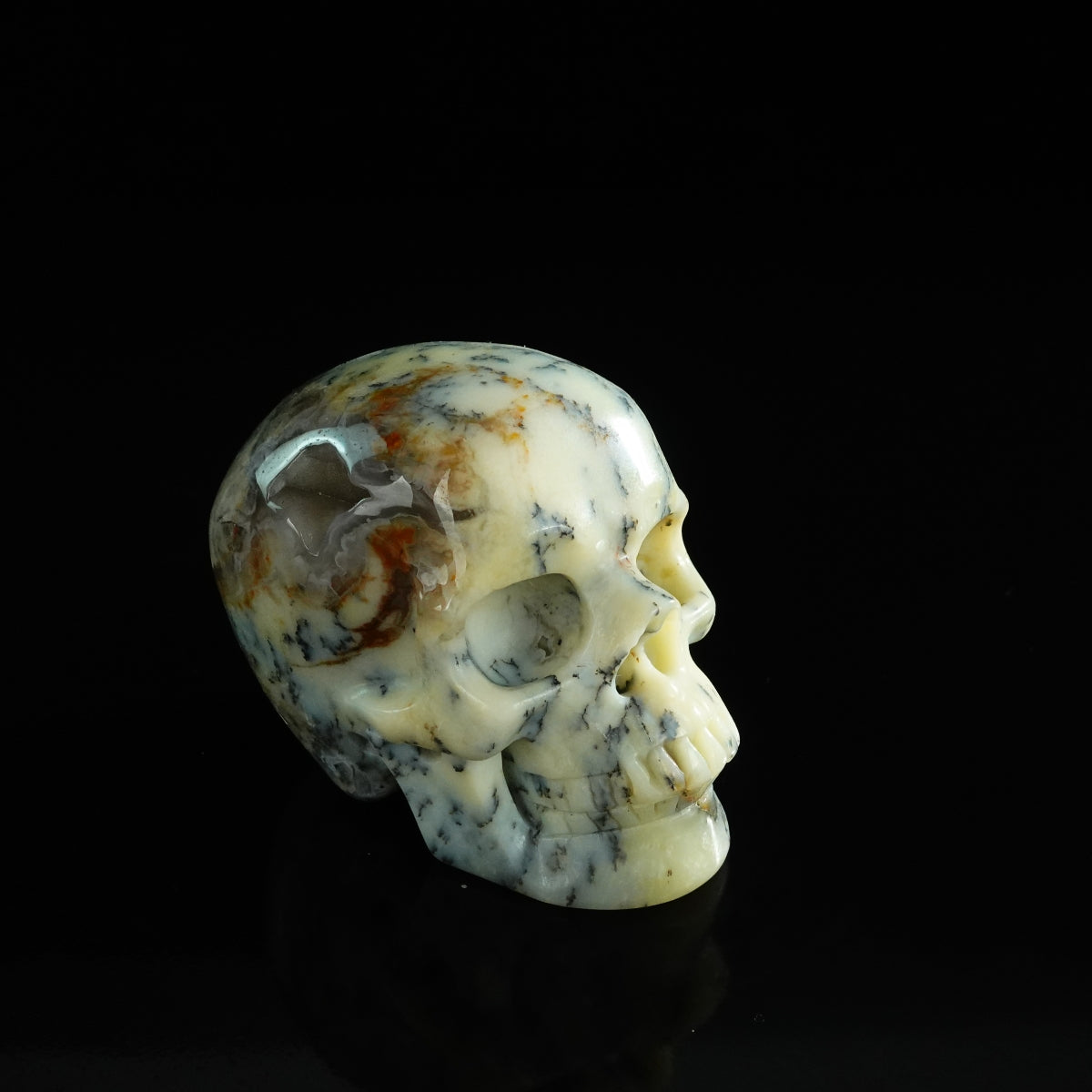 3.0" White Opal Crystal Skull Carving - Unique Piece #WO02
