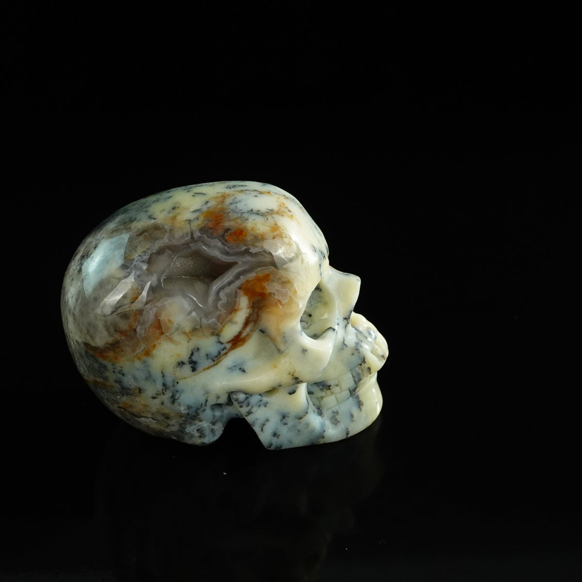 3.0" White Opal Crystal Skull Carving - Unique Piece #WO02