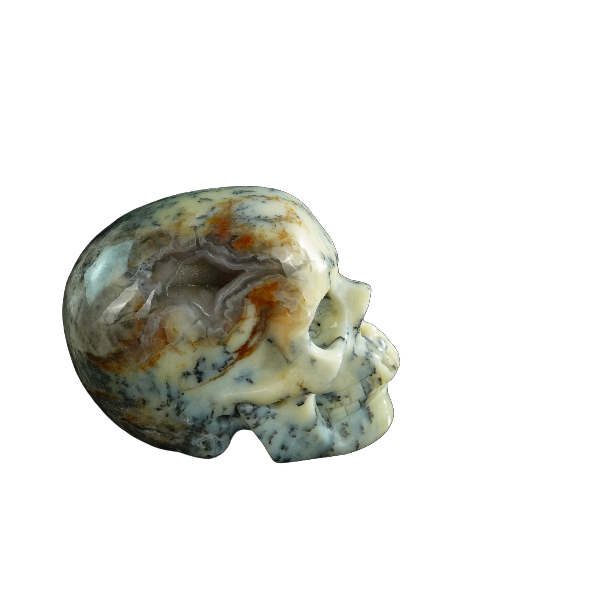 3.0" White Opal Crystal Skull Carving - Unique Piece #WO02