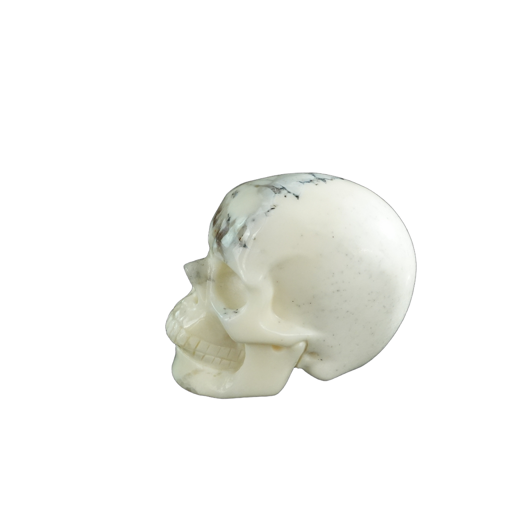 3.0" White Opal Crystal Skull Carving - Unique Piece #WO03