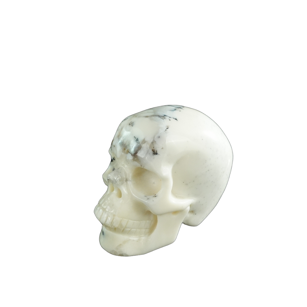 3.0" White Opal Crystal Skull Carving - Unique Piece #WO03