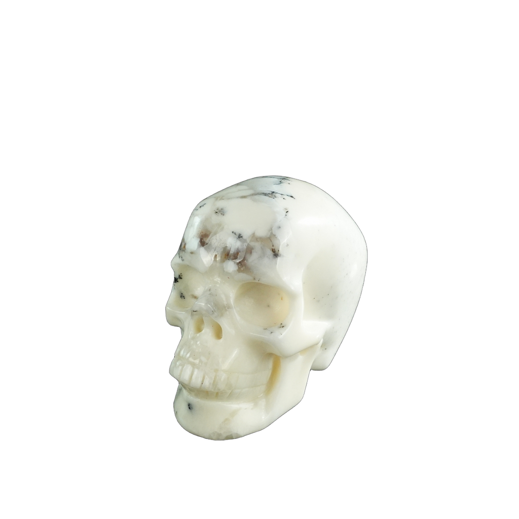 3.0" White Opal Crystal Skull Carving - Unique Piece #WO03