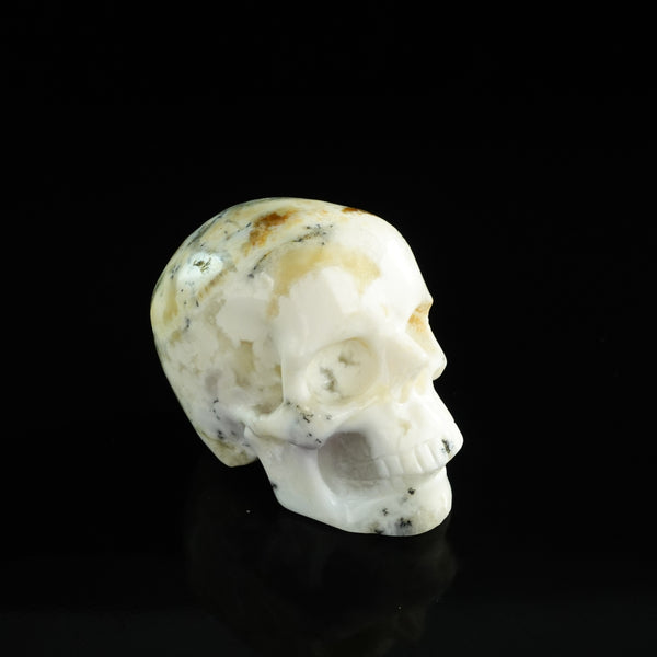 3.0" White Opal Crystal Skull Carving - Unique Piece #WO04 - alternate view