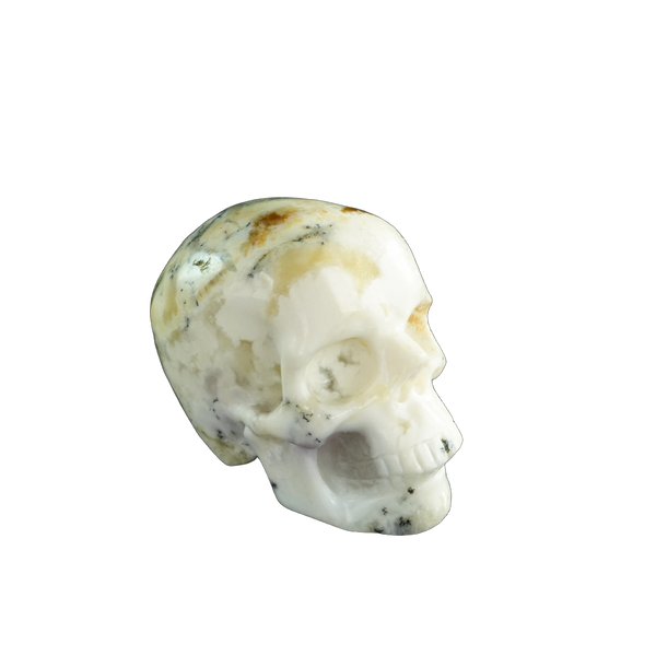 3.0" White Opal Crystal Skull Carving - Unique Piece #WO04 - alternate view