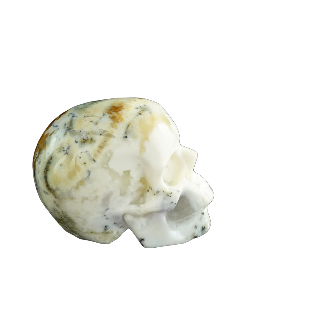 3.0" White Opal Crystal Skull Carving - Unique Piece #WO04