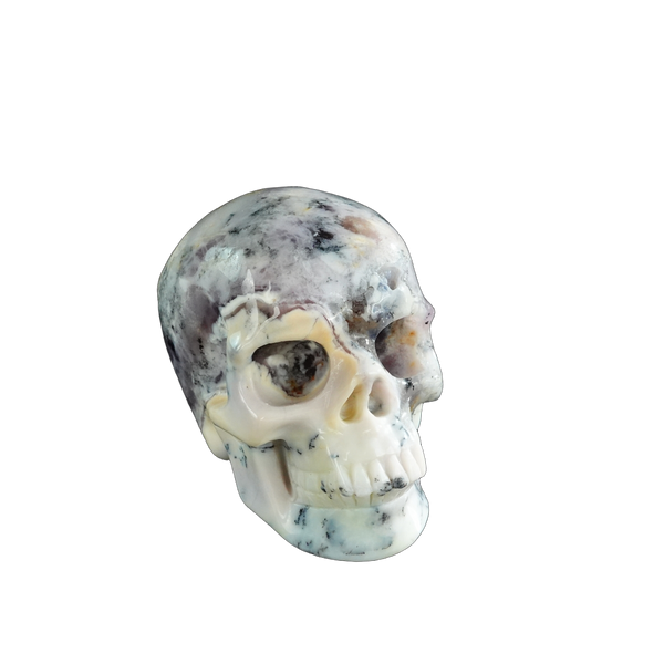 3.0" White Opal Crystal Skull Carving - Unique Piece #WO06 - alternate view