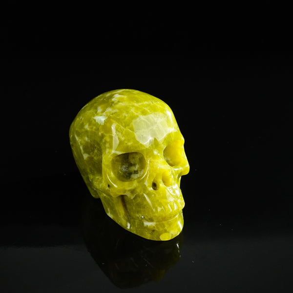 3.0" Serpentine Crystal Skull Carving - Unique Piece #XJ01 - alternate view