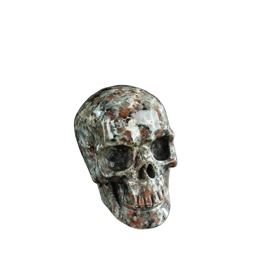 3.0" Yooperlite Crystal Skull Carving - Hand Carved Decor