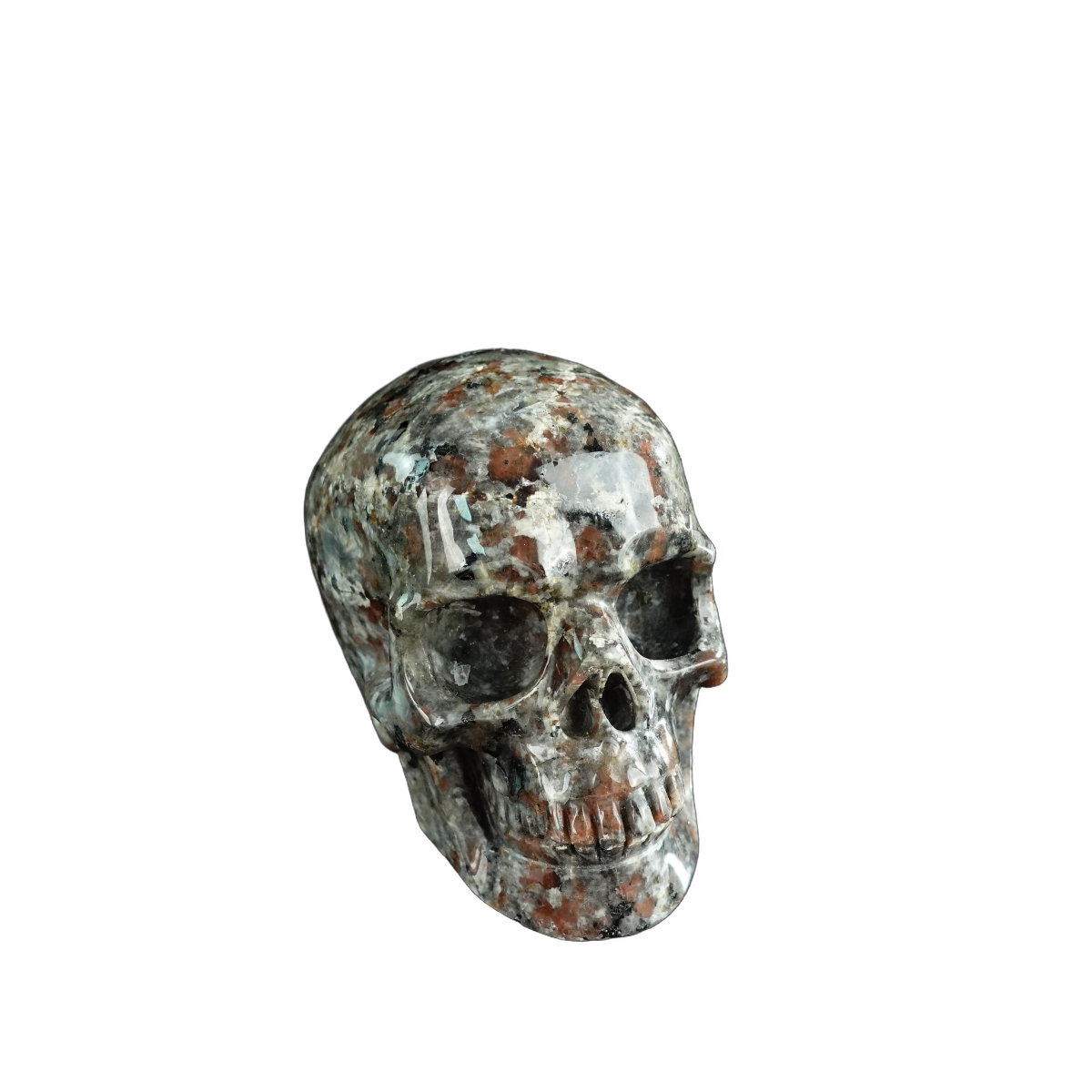 3.0" Yooperlite Crystal Skull Carving - Hand Carved Decor