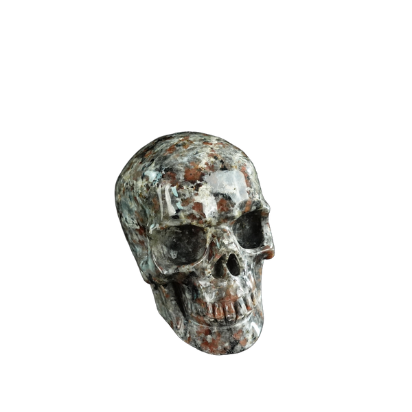 3.0" Yooperlite Crystal Skull Carving - Hand Carved Decor - alternate view