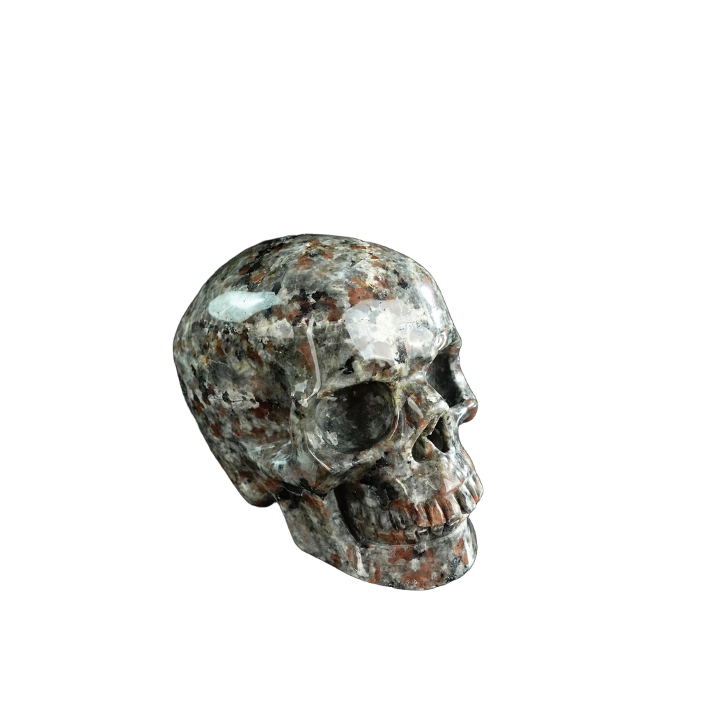 3.0" Yooperlite Crystal Skull Carving - Hand Carved Decor