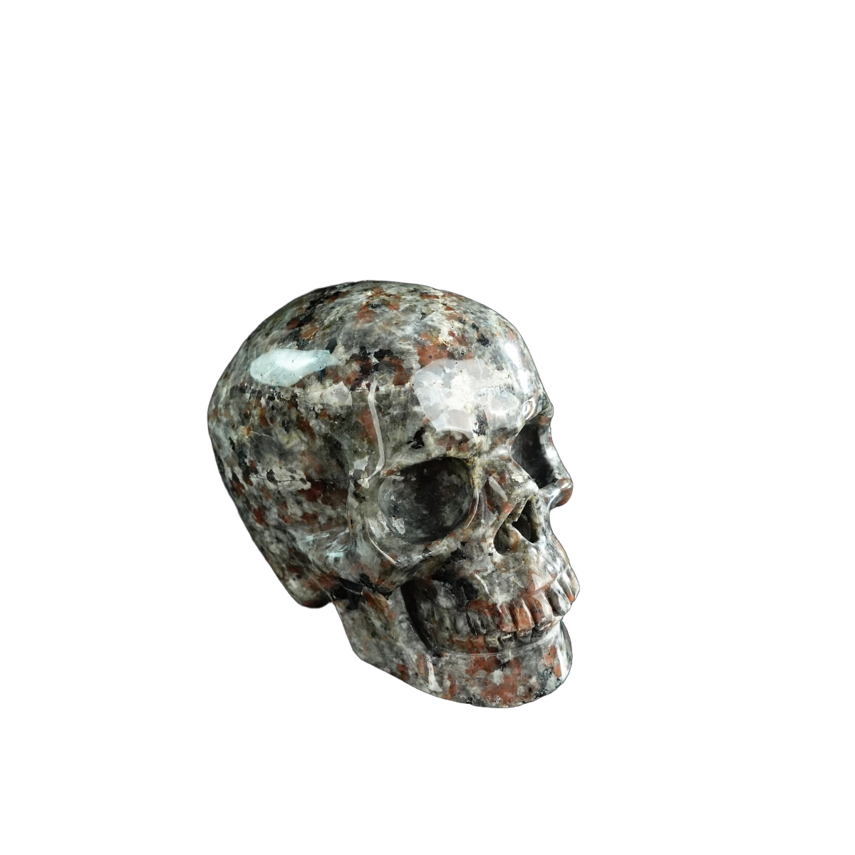 3.0" Yooperlite Crystal Skull Carving - Hand Carved Decor