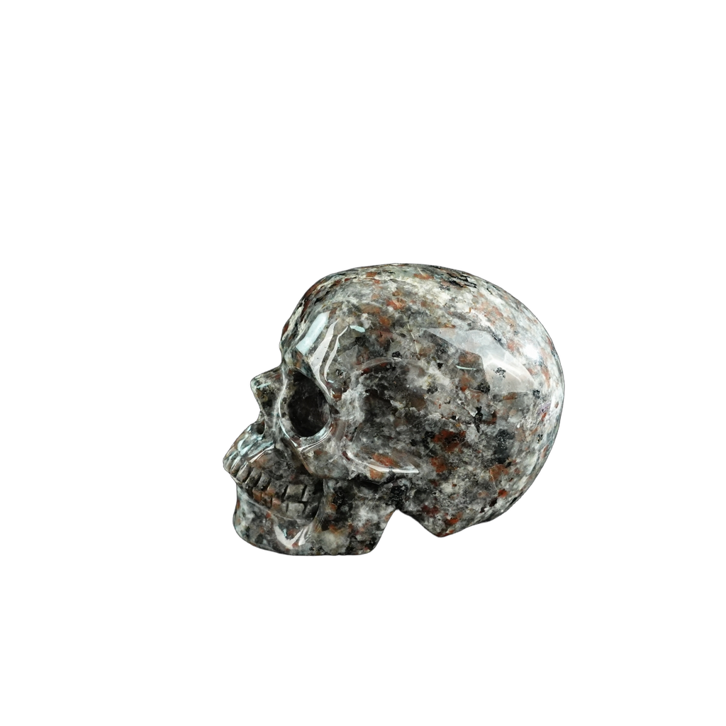 3.0" Yooperlite Crystal Skull Carving - Hand Carved Decor