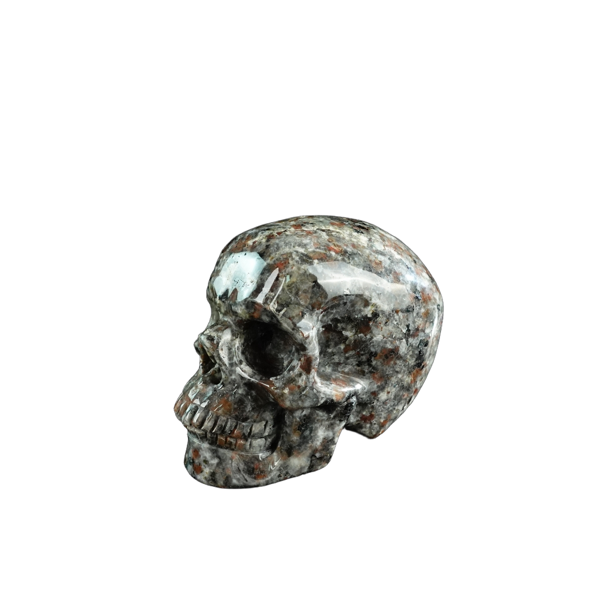 3.0" Yooperlite Crystal Skull Carving - Hand Carved Decor