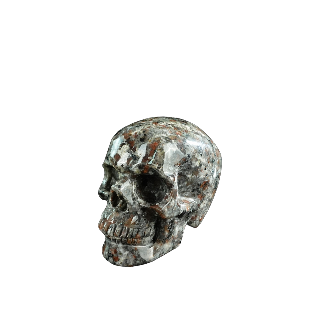 3.0" Yooperlite Crystal Skull Carving - Hand Carved Decor
