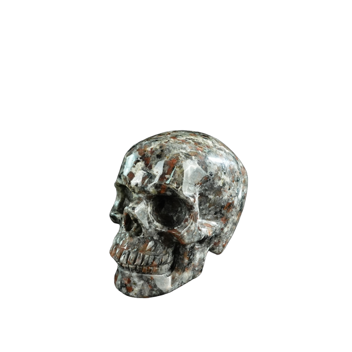 3.0" Yooperlite Crystal Skull Carving - Hand Carved Decor