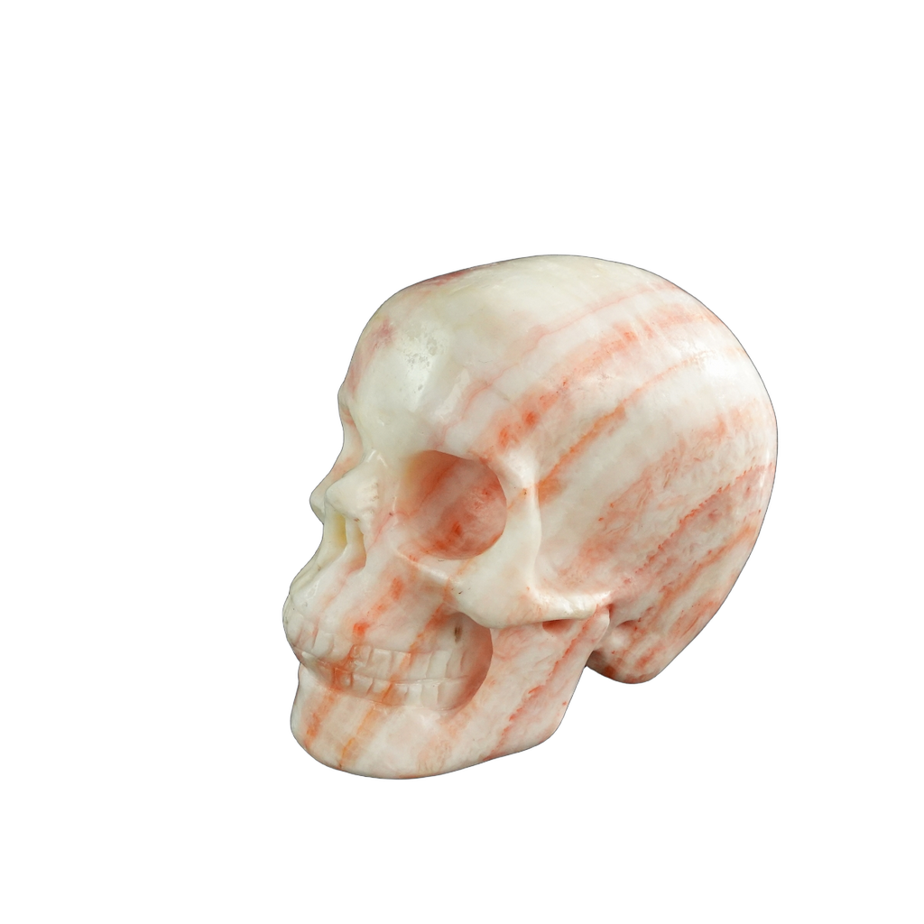 3.0" Zebra Jasper Crystal Skull Carving - Unique Piece #ZS01