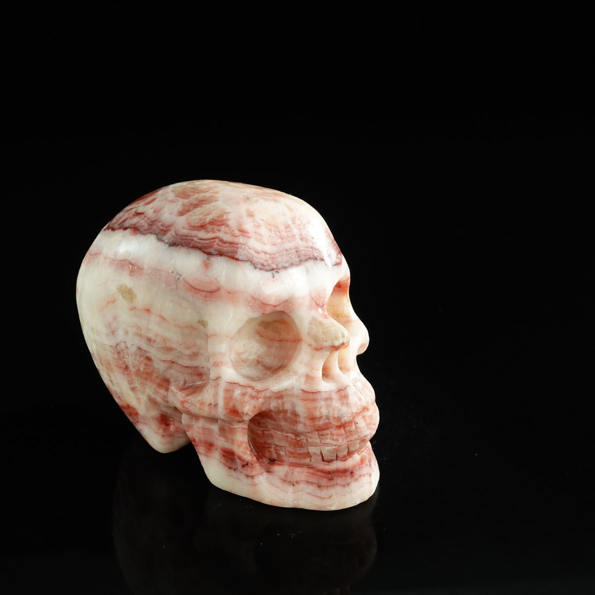 3.0" Zebra Jasper Crystal Skull Carving - Unique Piece #ZS02