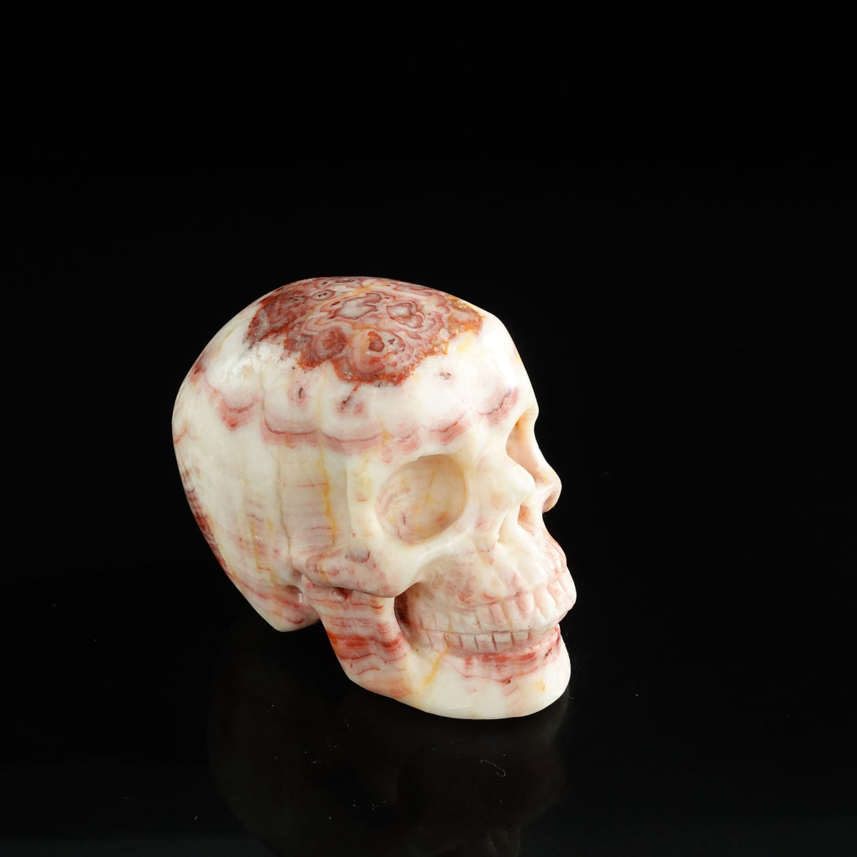 3.0" Zebra Jasper Crystal Skull Carving - Unique Piece #ZS04