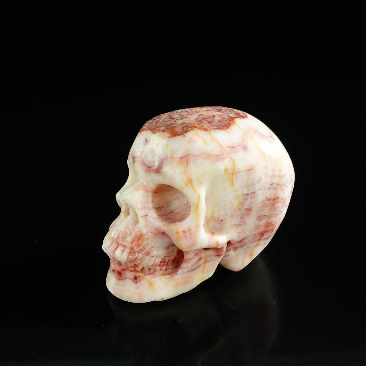 3.0" Zebra Jasper Crystal Skull Carving - Unique Piece #ZS04
