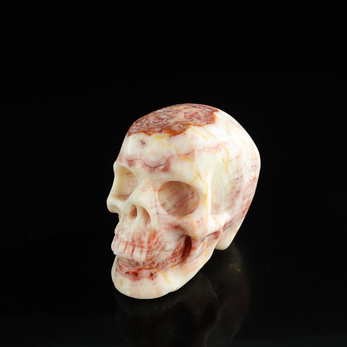 3.0" Zebra Jasper Crystal Skull Carving - Unique Piece #ZS04