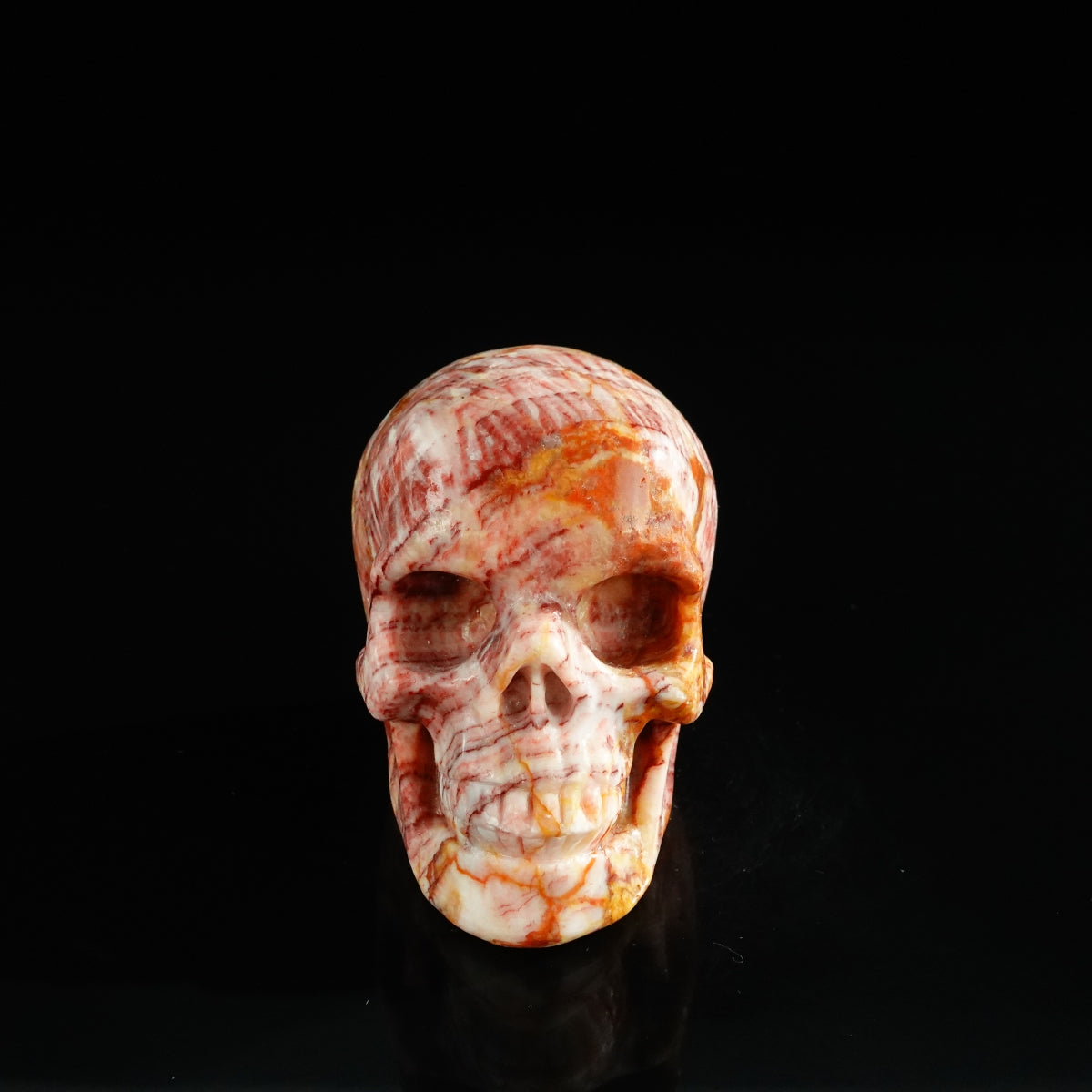 3.0" Zebra Jasper Crystal Skull Carving - Unique Piece #ZS05