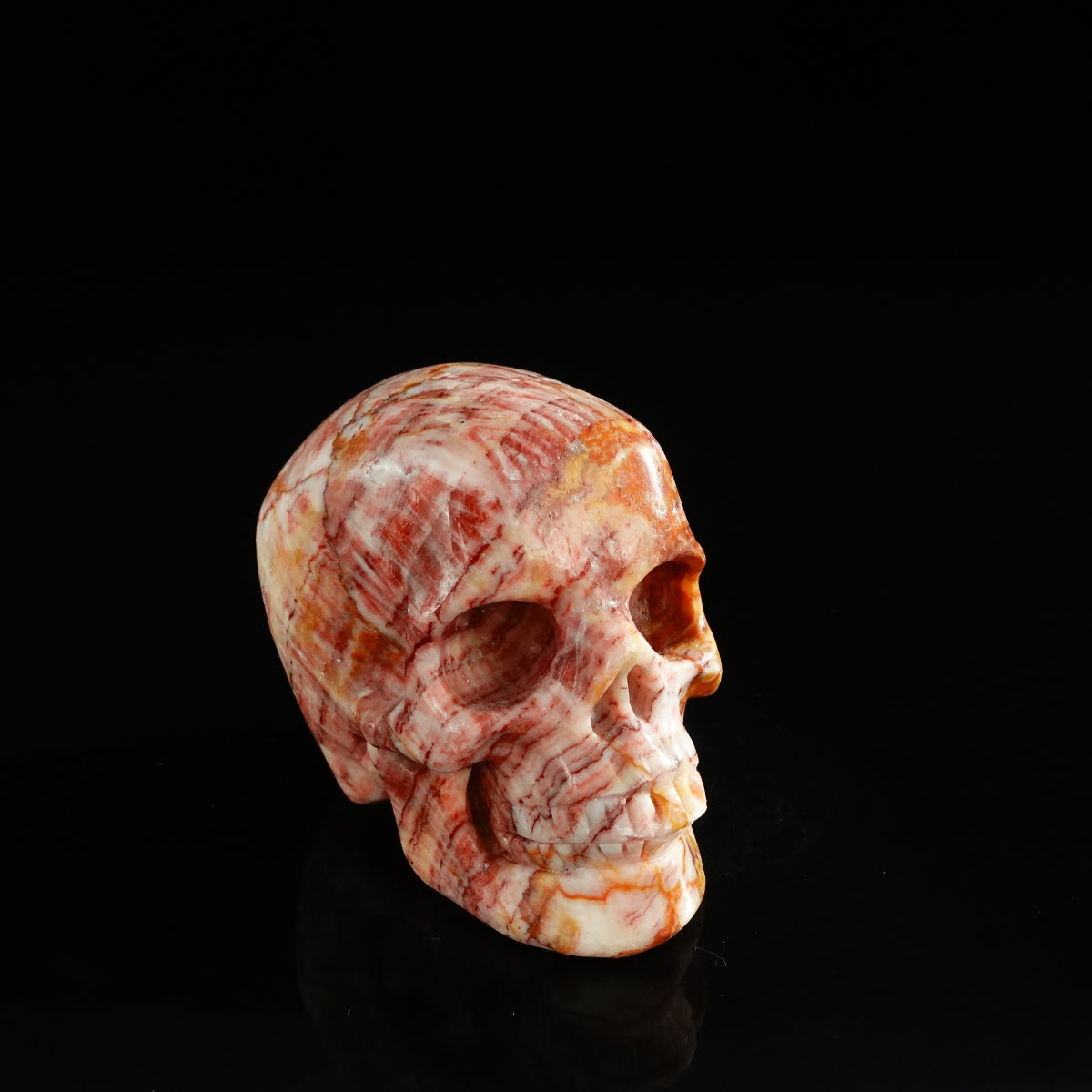 3.0" Zebra Jasper Crystal Skull Carving - Unique Piece #ZS05