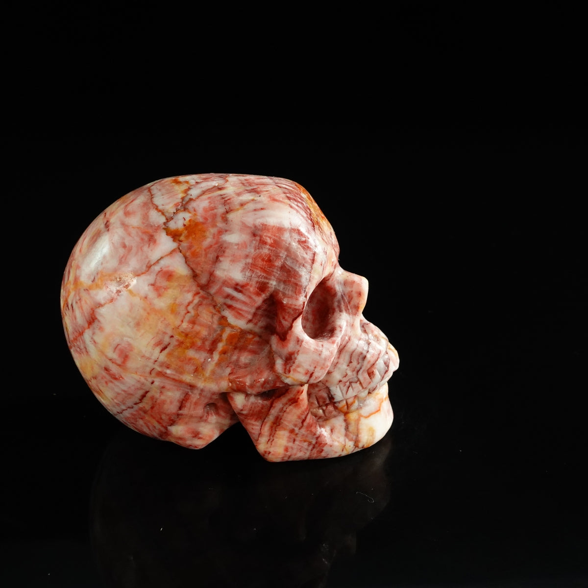 3.0" Zebra Jasper Crystal Skull Carving - Unique Piece #ZS05