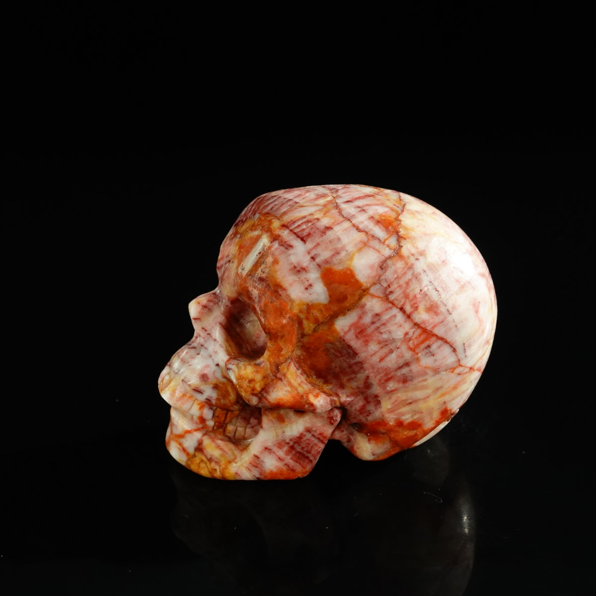 3.0" Zebra Jasper Crystal Skull Carving - Unique Piece #ZS05