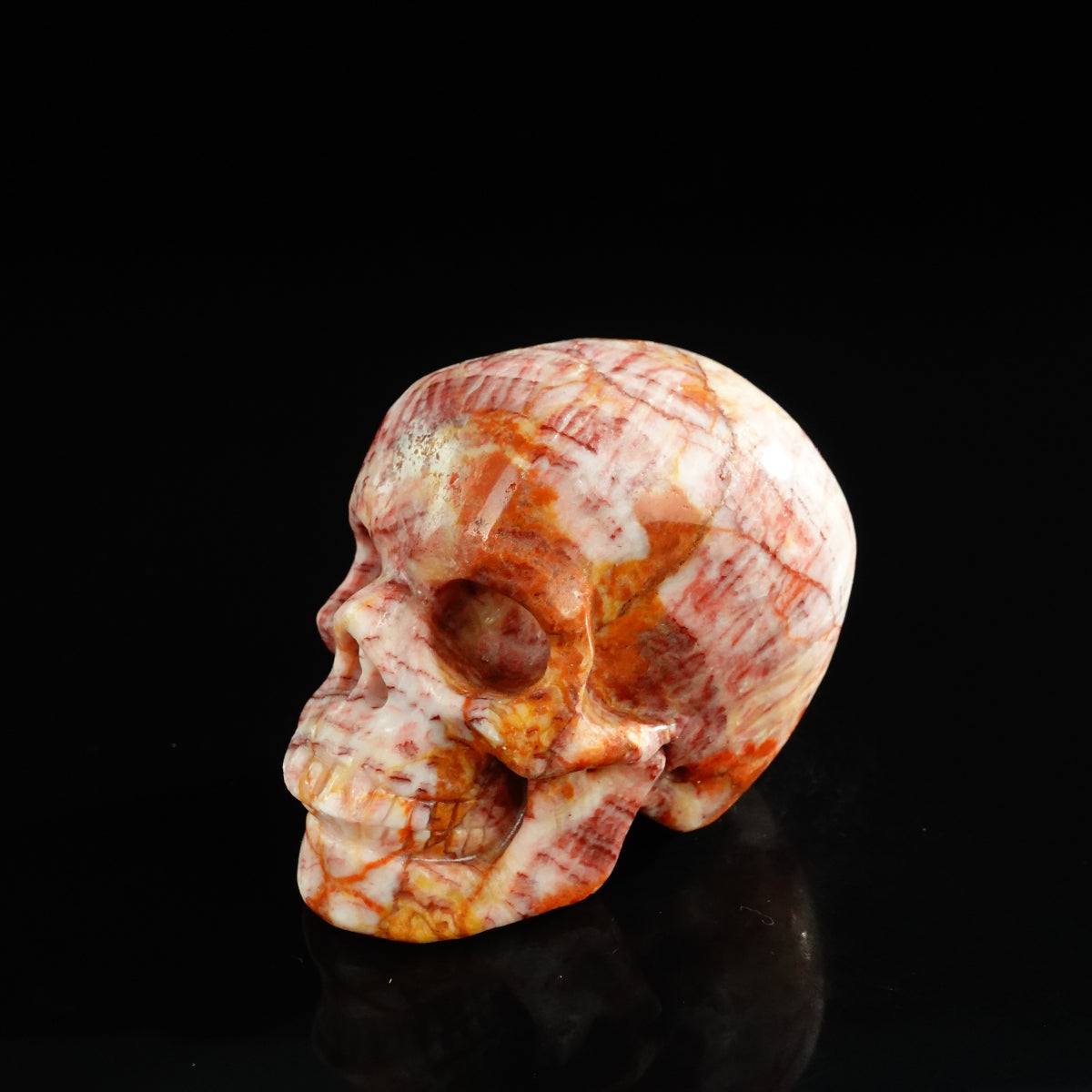 3.0" Zebra Jasper Crystal Skull Carving - Unique Piece #ZS05