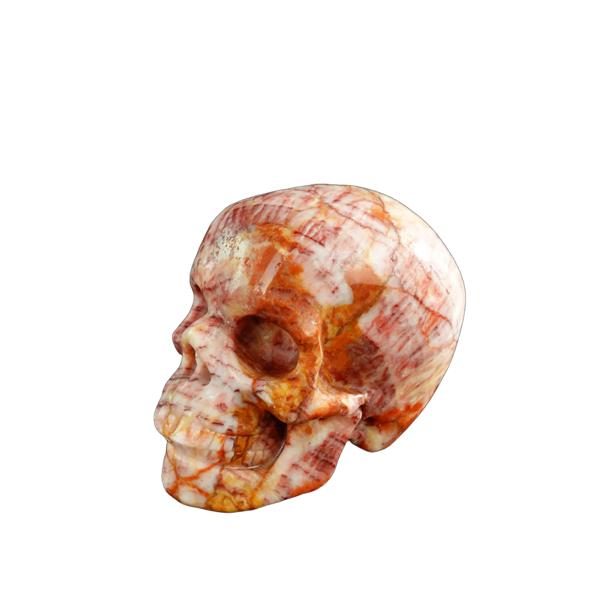 3.0" Zebra Jasper Crystal Skull Carving - Unique Piece #ZS05