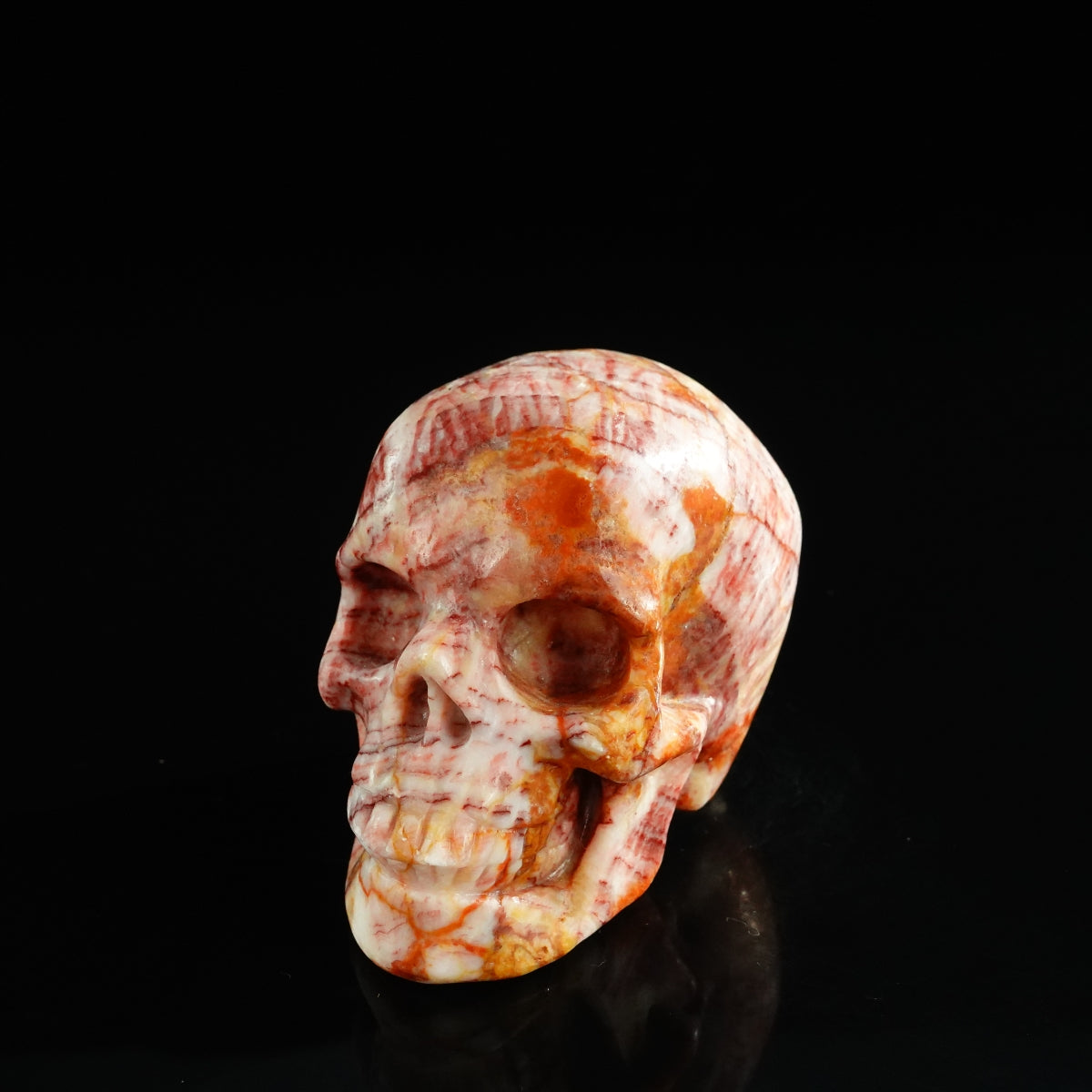 3.0" Zebra Jasper Crystal Skull Carving - Unique Piece #ZS05