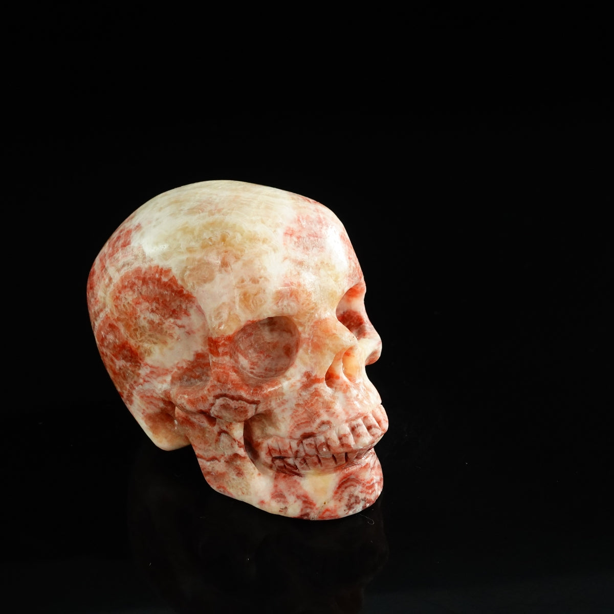 3.0" Zebra Jasper Crystal Skull Carving - Unique Piece #ZS06