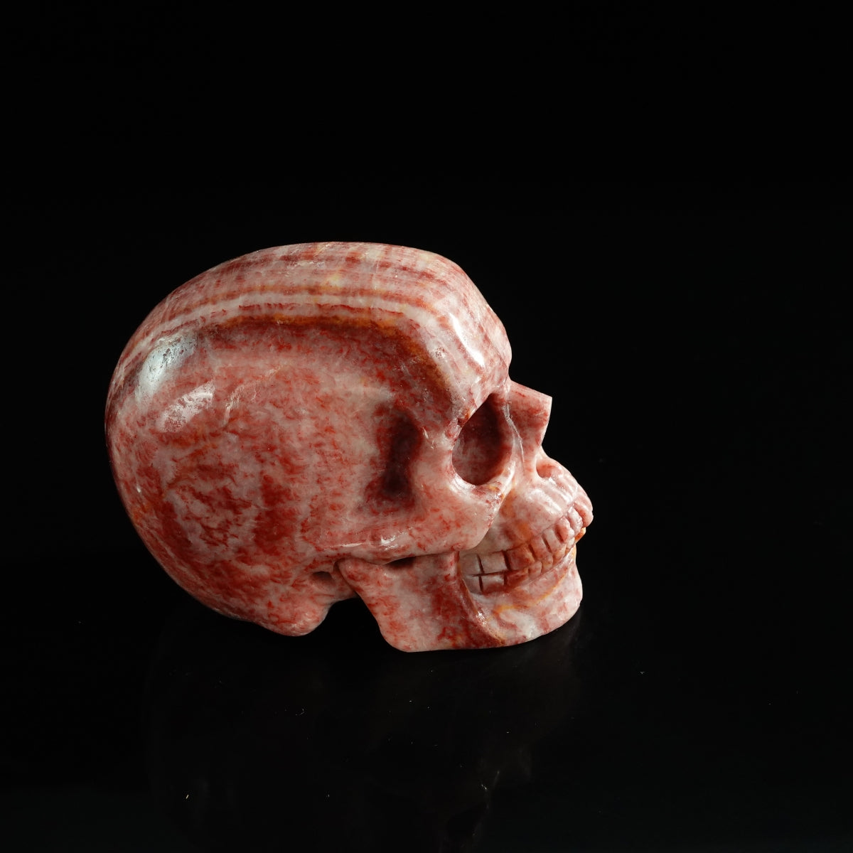 3.0" Zebra Jasper Crystal Skull Carving - Unique Piece #ZS11