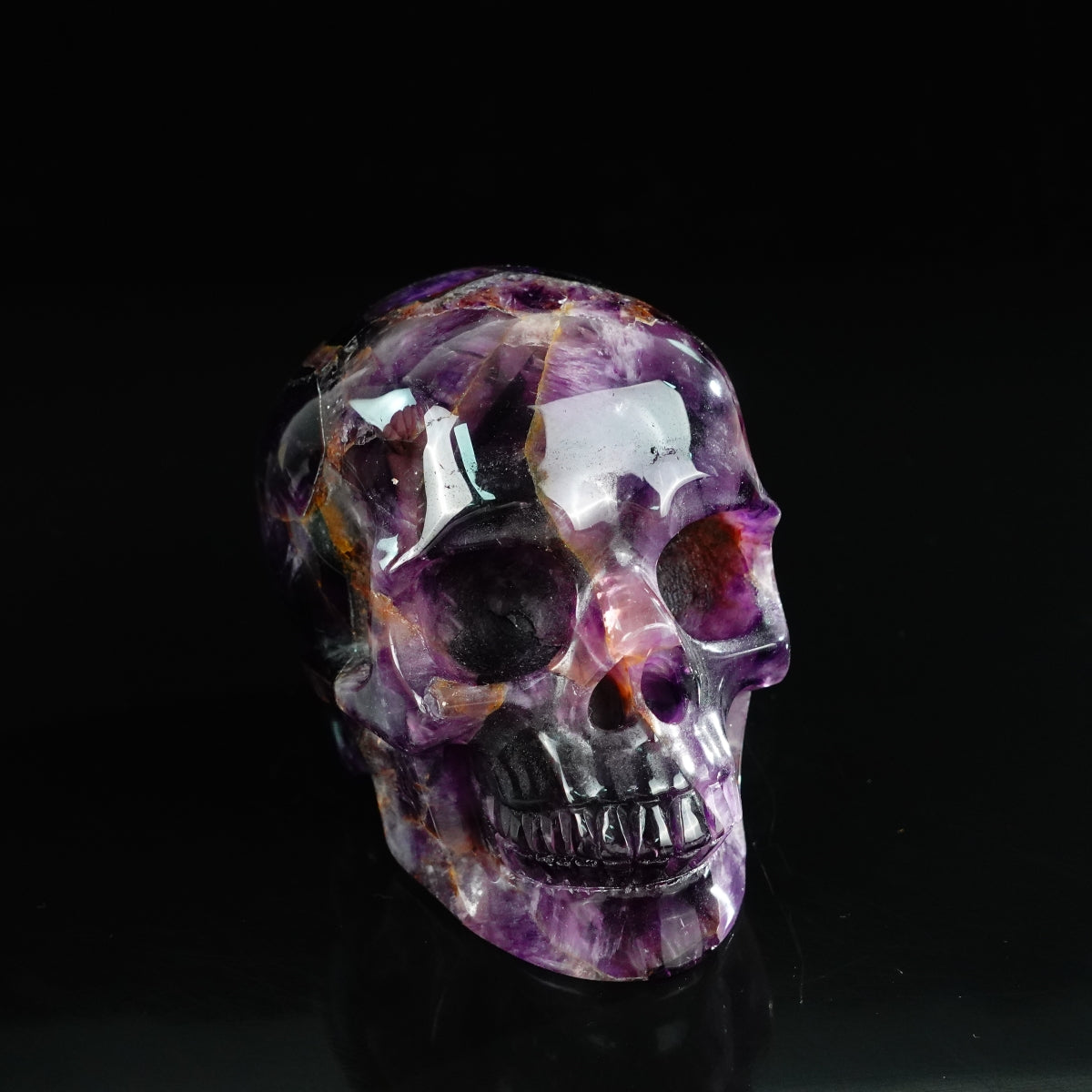 4.5" Amethyst Crystal Skull Carving - Unique Piece #AM01